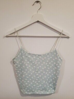 Aeropostale Light Blue Floral Crop Top